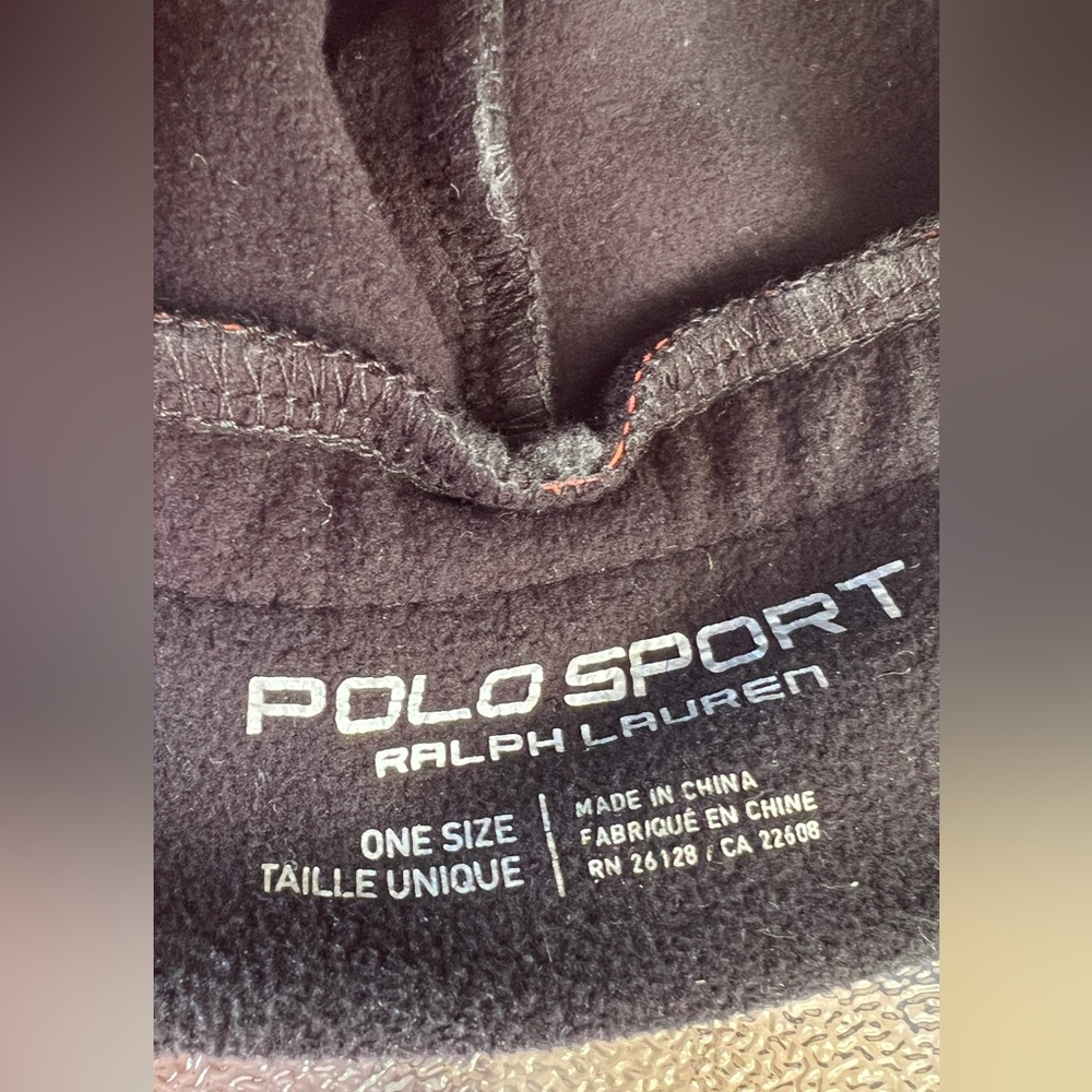 RARE- Polo Sport Thermal Fleece Barrier Beanie Black/Orange Sz OS - Picture 7 of 7